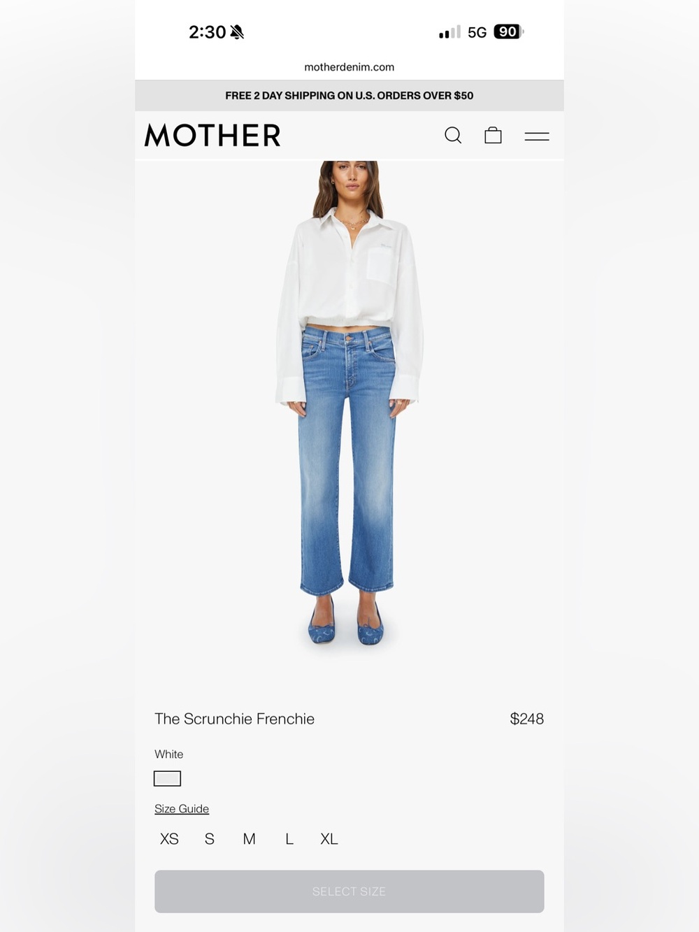 NWT - Mother The Scrunchie Frenchie Oxford Shirt - Small - Picture 13 of 15